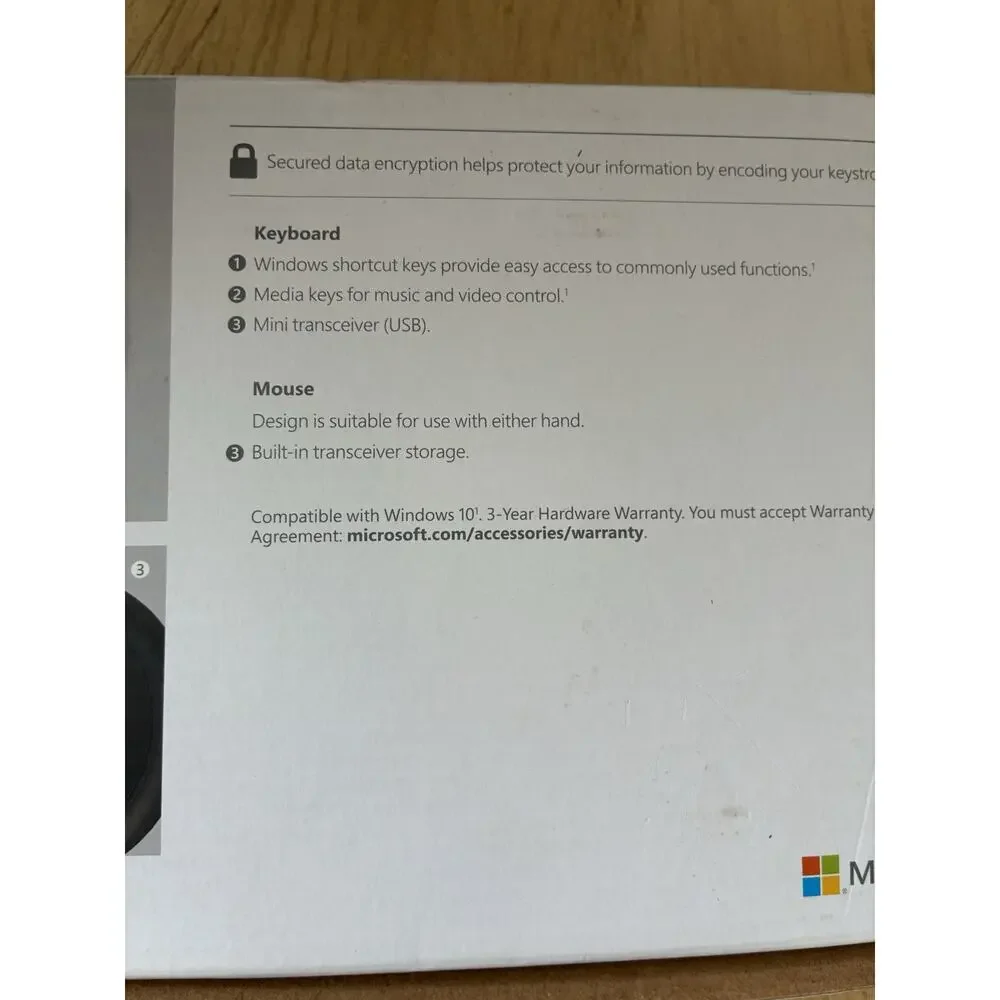Microsoft Desktop 850 Full-size Wireless Keyboard Mouse USB Bundle Black
